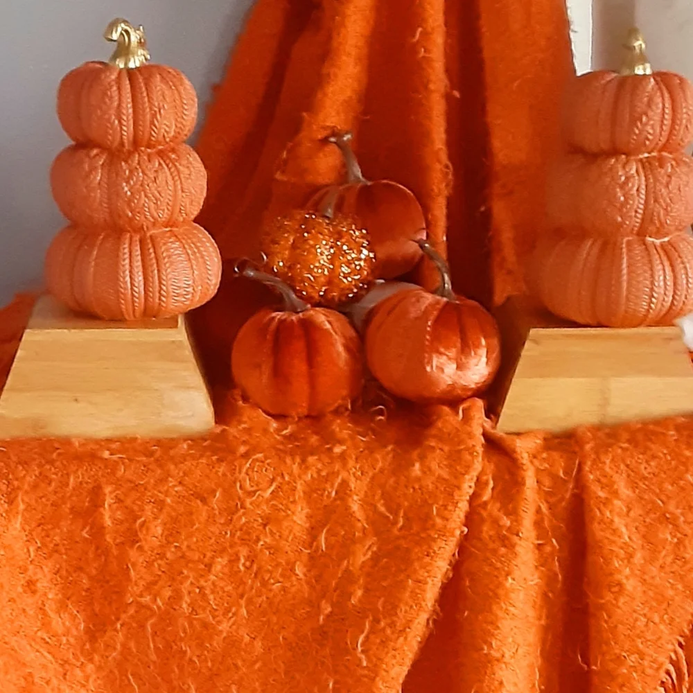 Fall Decor Orange Pumpkin Accents 8 pc